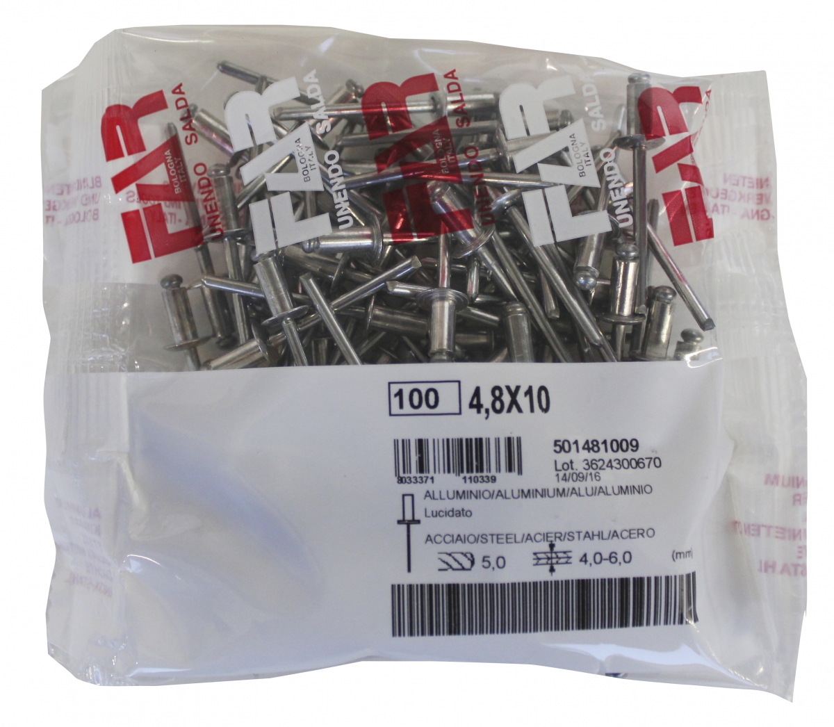 Far rivets 4,8x10 aluminium inox (100pcs) Tools and Co